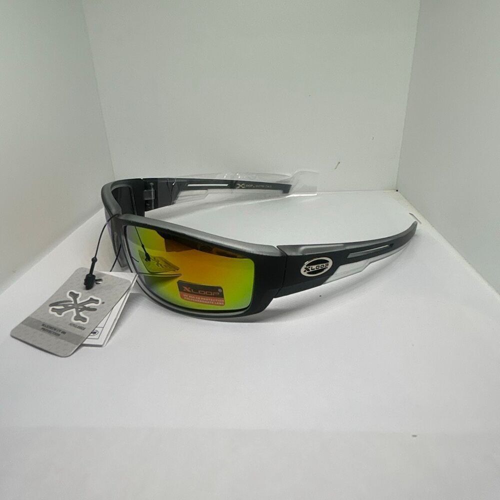 X-Loop Mirrored Wraparound Sport Sunglasses UV400 Protection Durable Streetwear